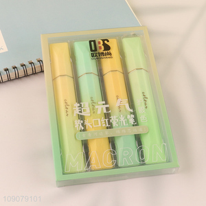 Online wholesale 4pcs school office stationery highlighter pen set