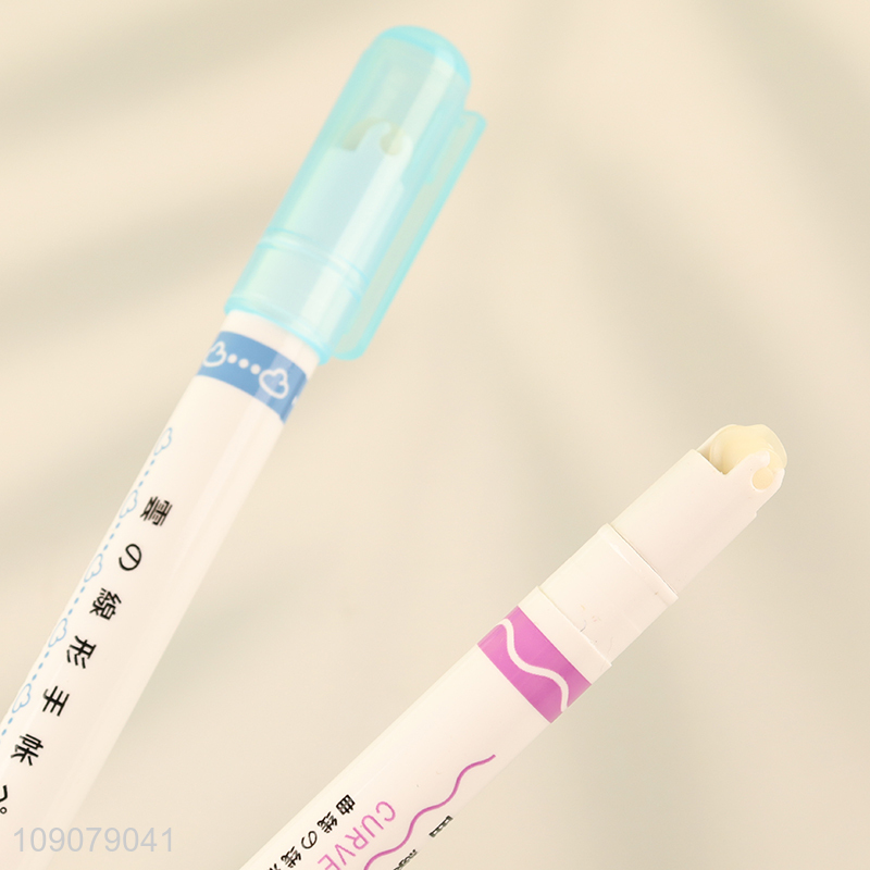 Good sale school office stationery contour pen double line wave curve pen