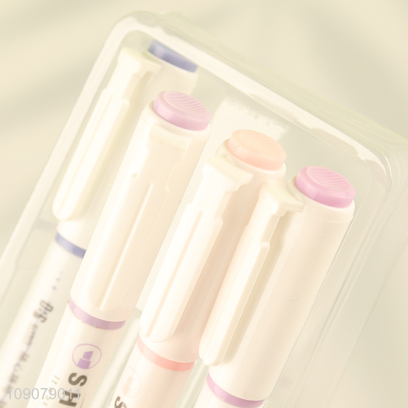 Hot items 4colors school students stationery shiny pen highlighter pen set