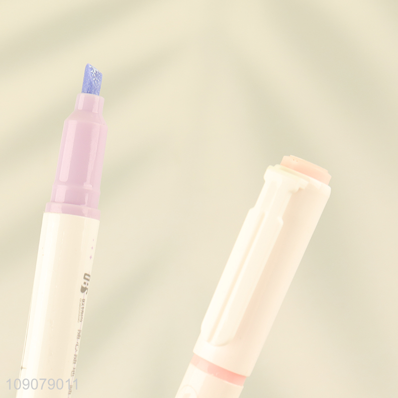 Hot items 4colors school students stationery shiny pen highlighter pen set