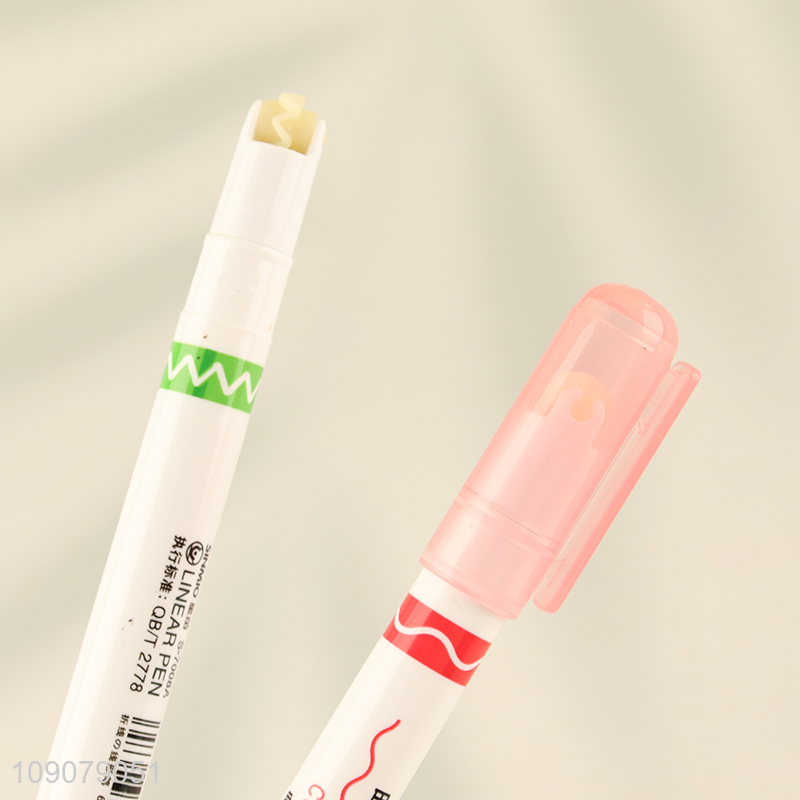 Latest design contour pen double line wave curve pen set for sale