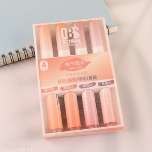 Best selling 4pcs school office stationery highlighter pen set