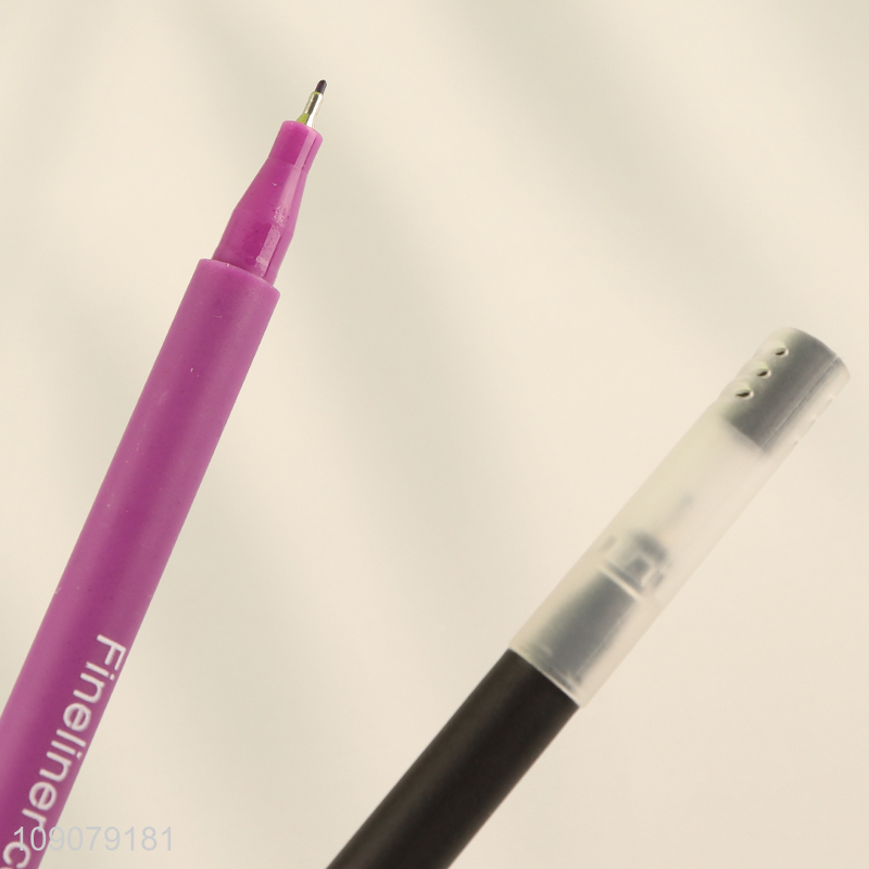 Good price 10pcs 0.4mm art fineliner marker pen for handbook