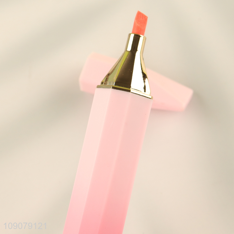 Top products 4pcs school office stationery soft head highlighter pen set