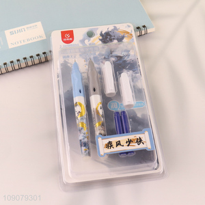 Wholesale from chins school students heat-sensitive erasable fountain pen set for stationery