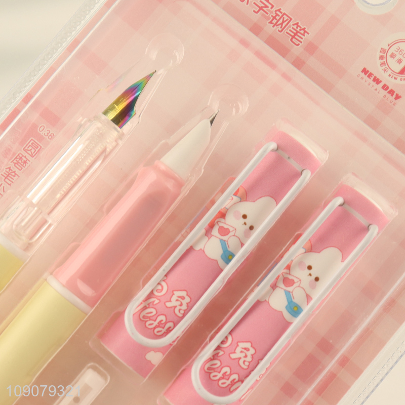 Hot items cartoon rabbit school students writing pen fountain pen set