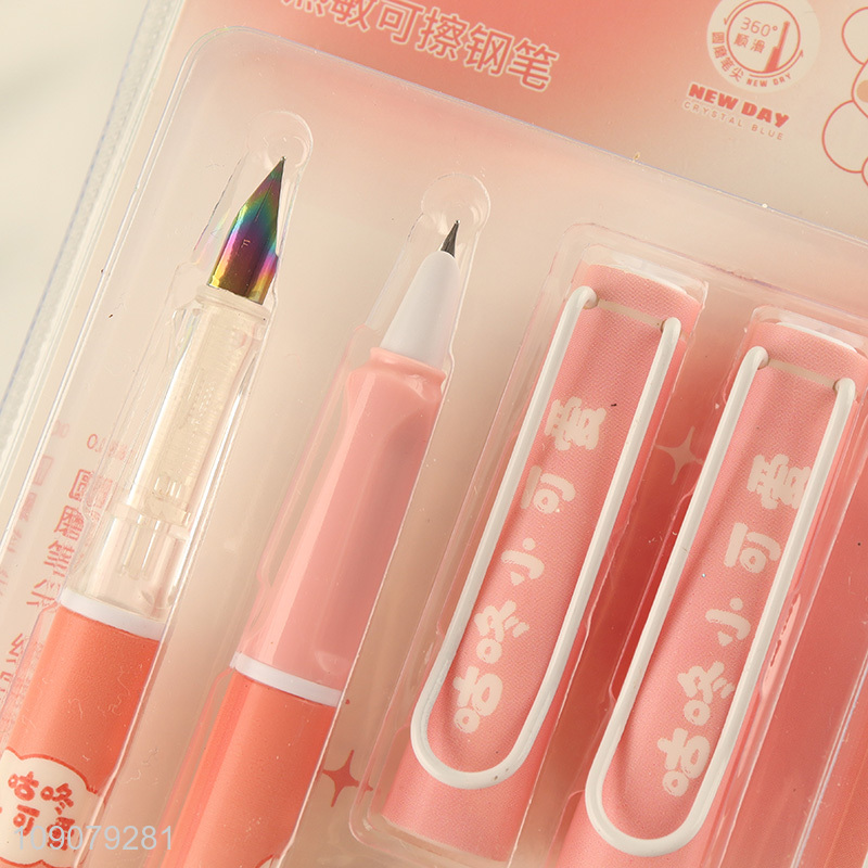 Factory direct sale multicolor 2pcs students writing pen fountain pen set