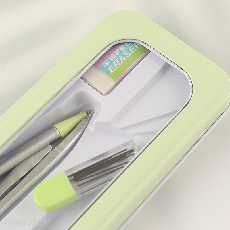 Top selling school students plastic drafting supplies set ruler compasses set