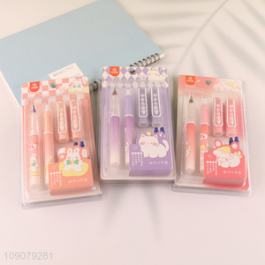 Factory direct sale multicolor 2pcs students writing pen fountain pen set