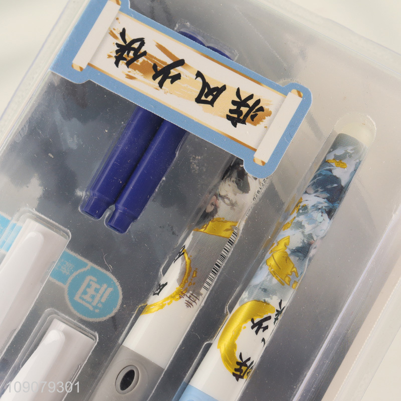 Wholesale from chins school students heat-sensitive erasable fountain pen set for stationery