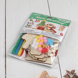 Hot Selling Christmas DIY Coloring <em>Wooden</em> <em>Craft</em> Kit <em>Wooden</em> Christmas Decoration