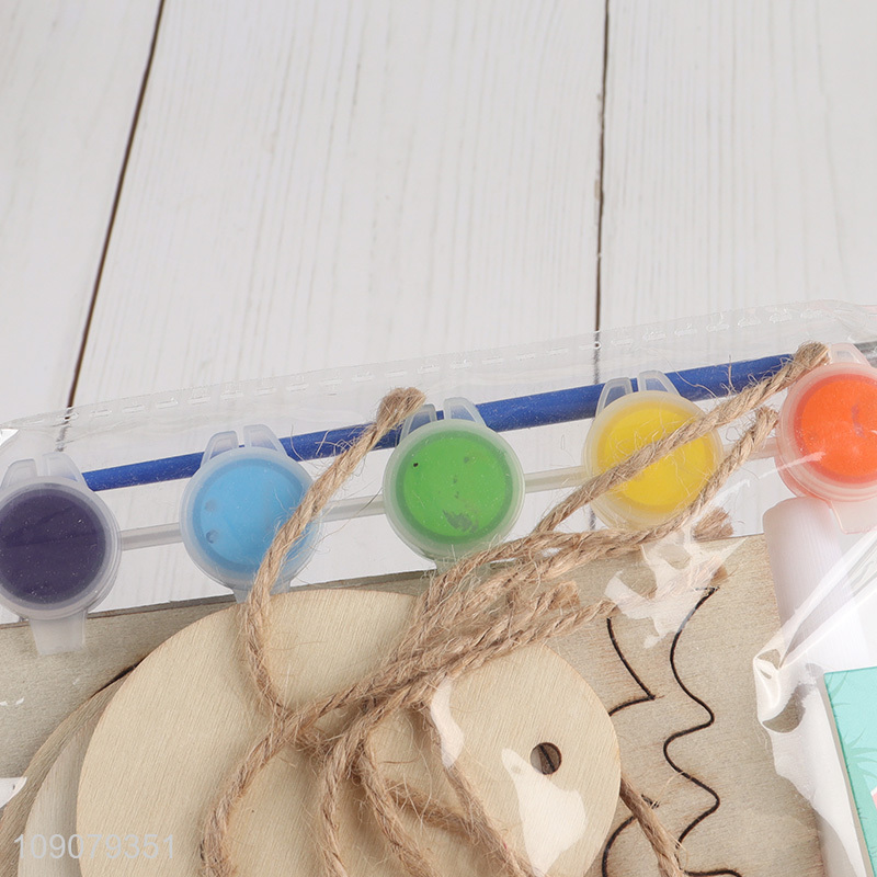 Good Quality Easter DIY Coloring Wooden Craft Kit Easter Hanging Ornaments