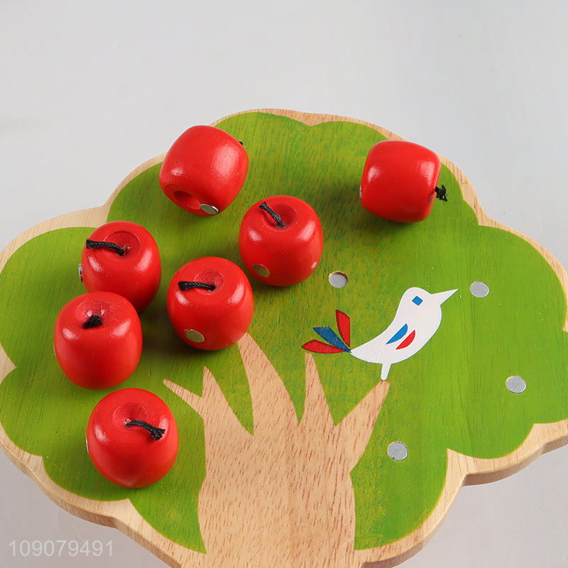 Factory Price Apple Picking Magnetic Tree Toy Wooden Apple Tree Toy