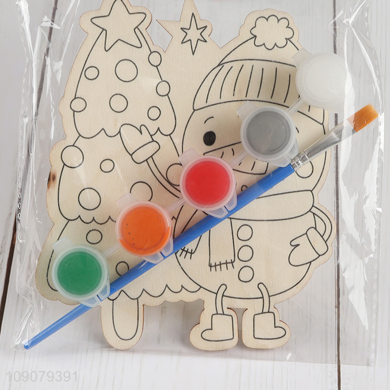 Factory Price Christmas DIY Coloring Wooden Craft Kit Party Favors for Kids