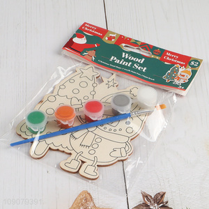 Factory Price Christmas DIY Coloring <em>Wooden</em> <em>Craft</em> Kit Party Favors for Kids