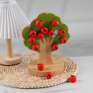 Factory Price Apple Picking Magnetic Tree Toy Wooden Apple Tree Toy