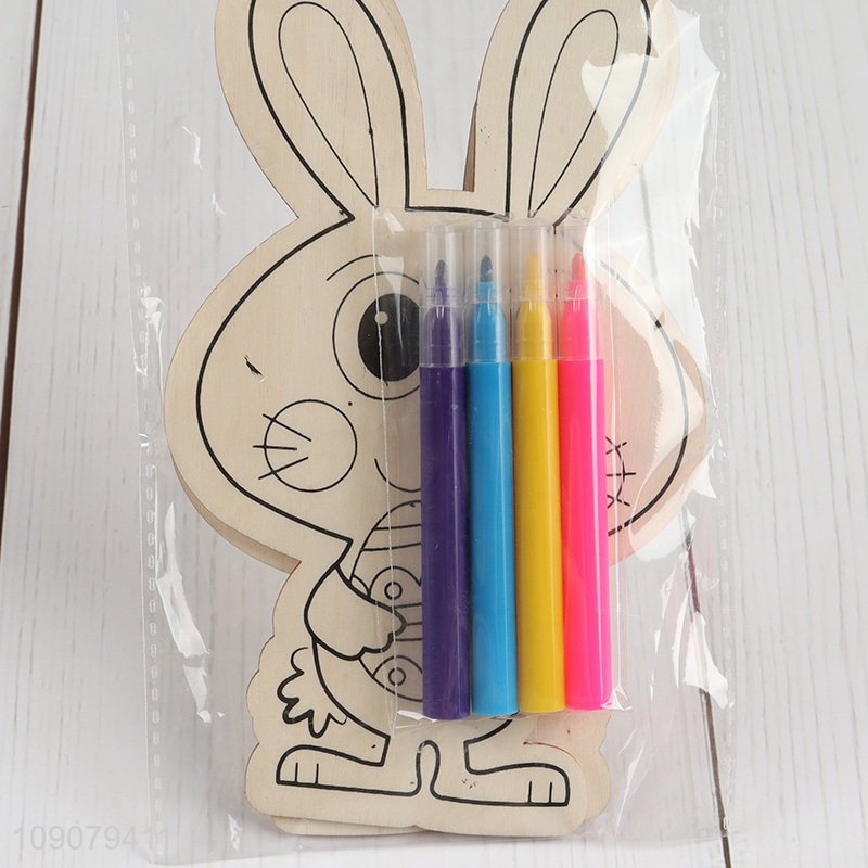 Online Wholesale Easter DIY Coloring Wooden Craft Kit DIY Easter Ornaments