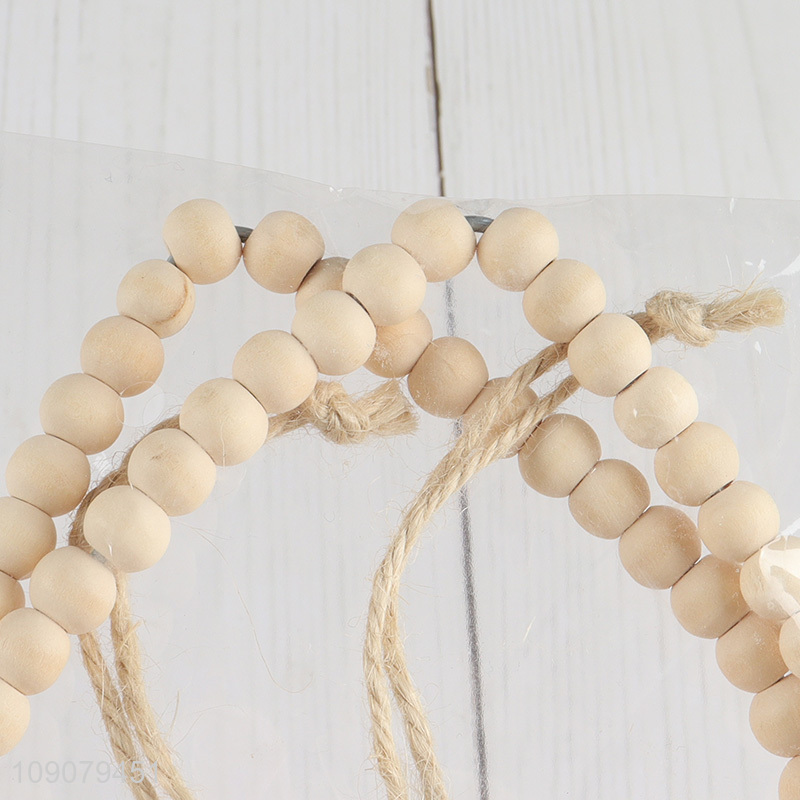 New Product Valentines Wooden Bead Heart Ornaments Valentine's Day Decor