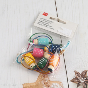 New Product 4 Pieces Cute Wooden Doll Hanging Ornaments Wooden Crafts