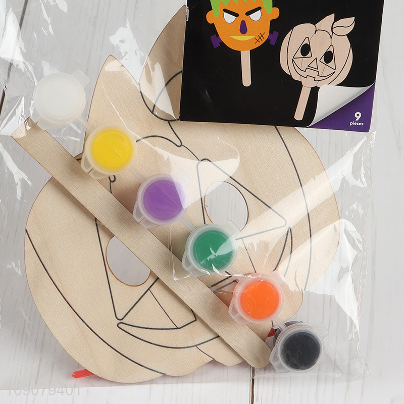 High Quality Halloween DIY Coloring Wooden Craft Kit Halloween Party Decoration