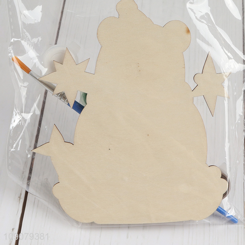 New Product Christmas DIY Coloring Wooden Craft Kit for Christmas Decor