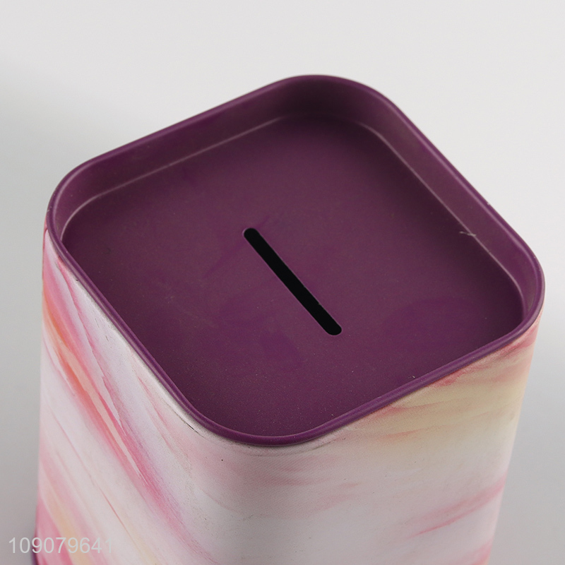 Good selling square tinplate kids money box coin bank wholesale