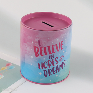 Factory price tinplate kids money box coin bank for sale