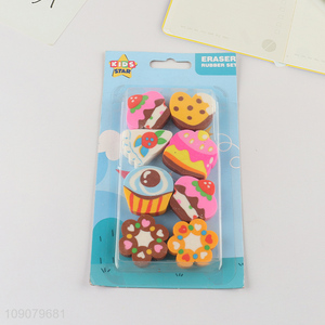 Hot items cartoon school students stationery rubber eraser set