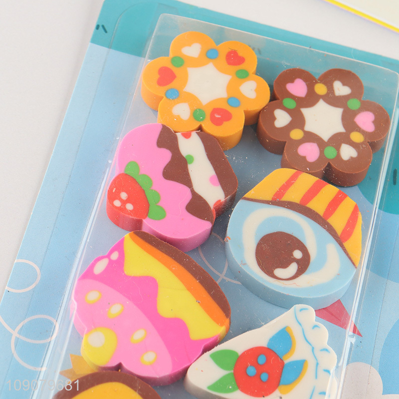 Hot items cartoon school students stationery rubber eraser set