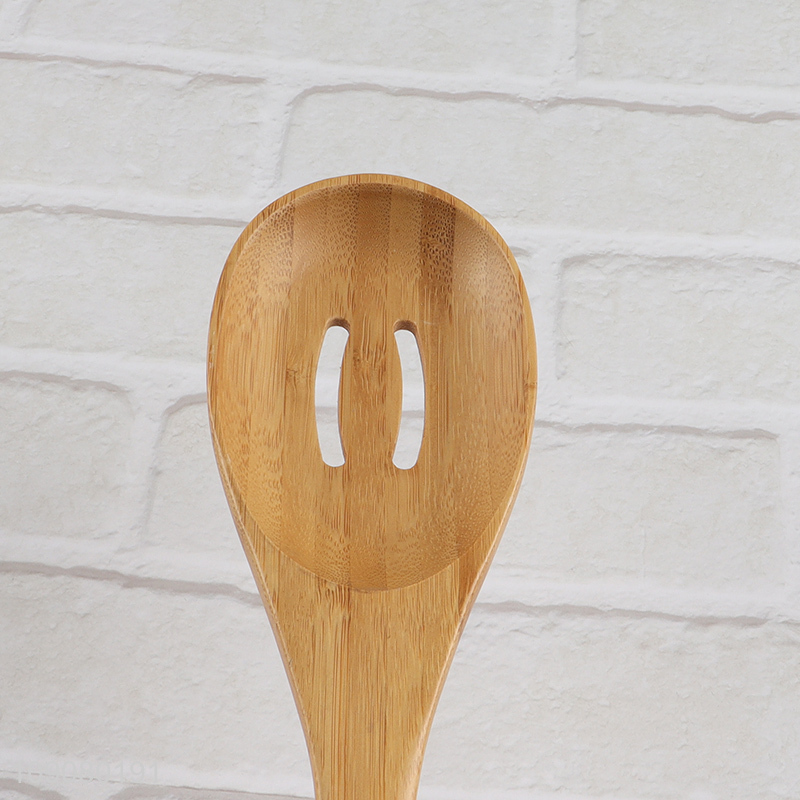 Factory Price Natural Bamboo Slotted Spoon Bamboo Cooking Utensils