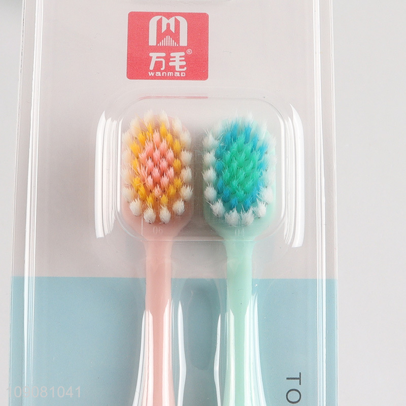 China Imports 2PCS Adults Toothbrush Manual Soft Bristles Toothbrush