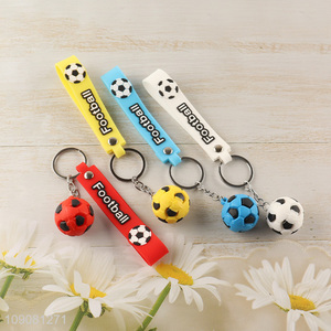 China products multicolor football shape pendant silicone keychain for sale