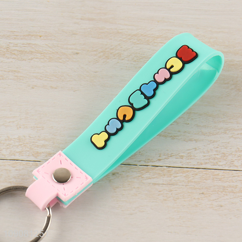 Top selling multicolor donut shape pendant silicone keychain wholesale