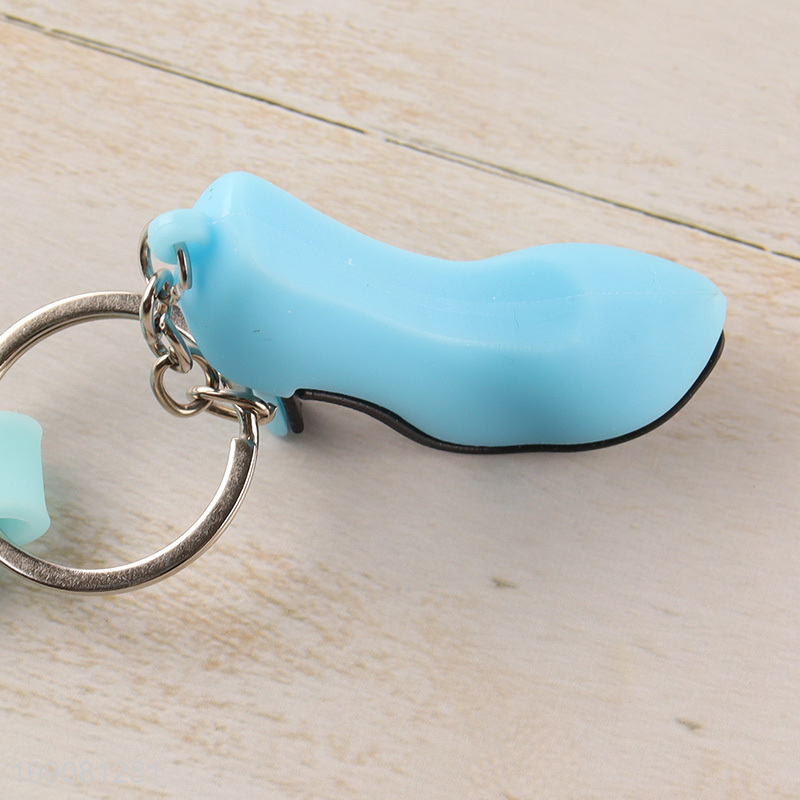 Factory price high-heeled shoes shape silicone pendant keychain for sale