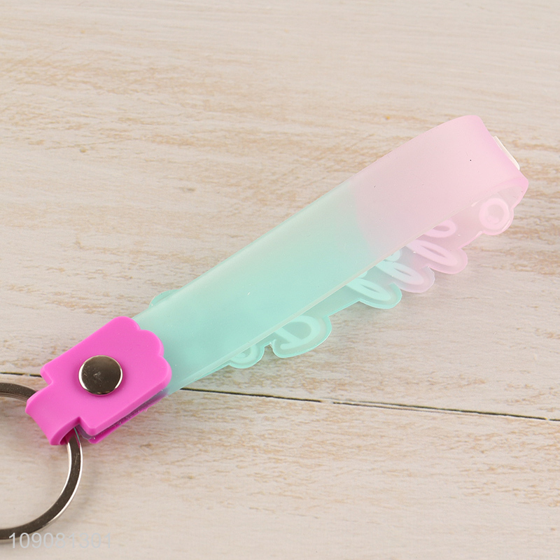 Top quality multicolor cartoon bear pendant silicone keychain for sale