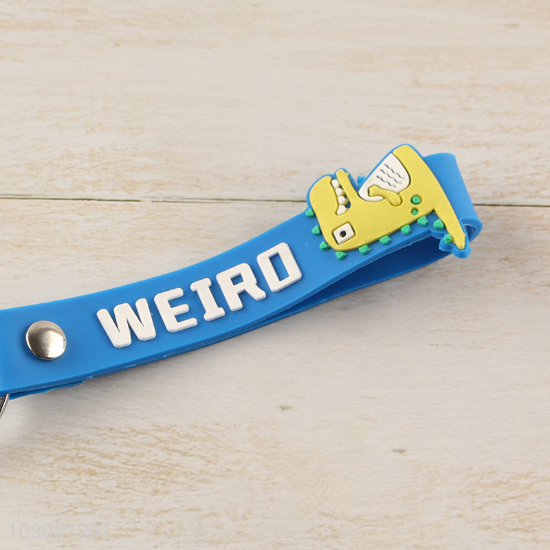 Good quality cartoon silicone dinosaur pendant keychain for gifts