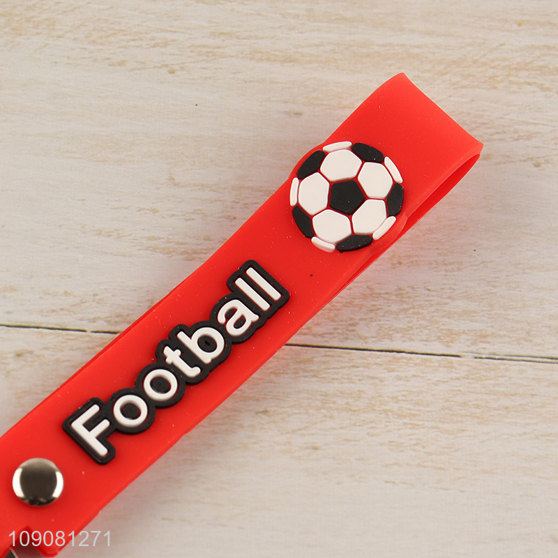 China products multicolor football shape pendant silicone keychain for sale