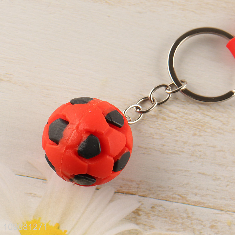 China products multicolor football shape pendant silicone keychain for sale