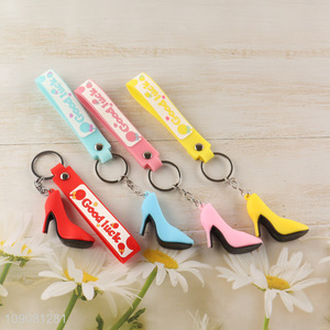 Factory price high-heeled <em>shoes</em> shape silicone pendant keychain for sale