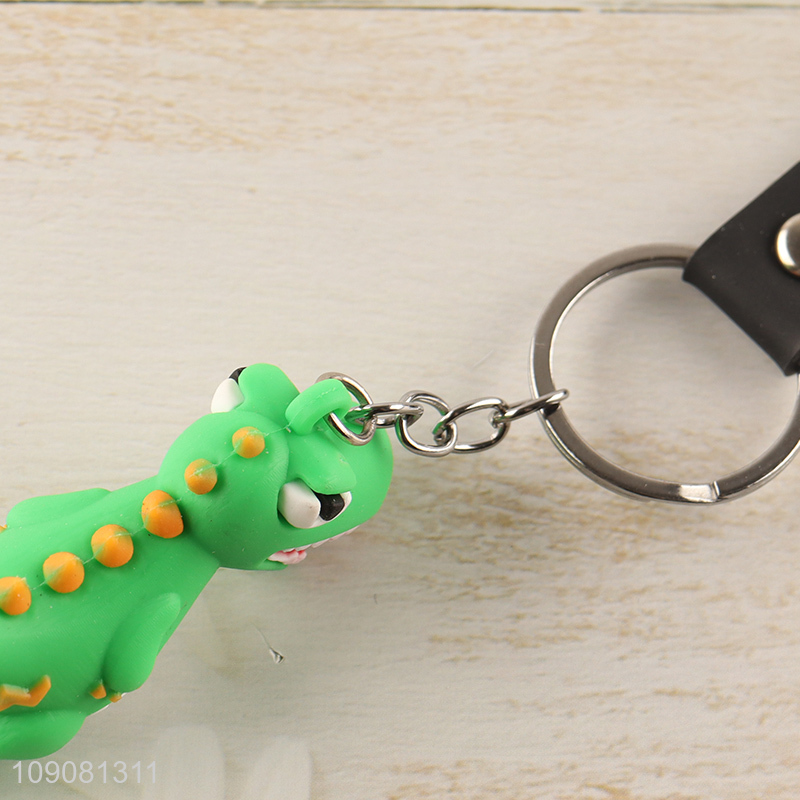 Factory supply multicolor silicone dinosaur pendant cartoon keychain