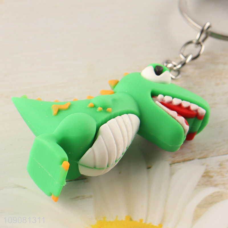Factory supply multicolor silicone dinosaur pendant cartoon keychain