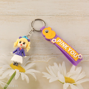 Most popular portable girls princess silicone pendant keychain for sale