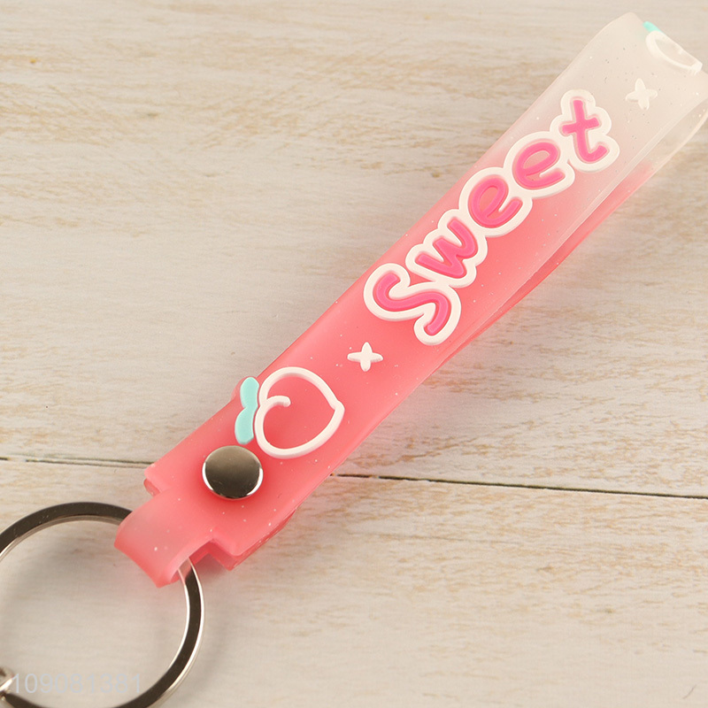Most popular cute cartoon silicone popsicle pendant keychain for sale