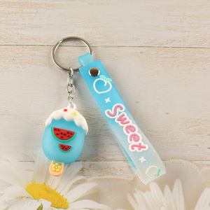 High quality portable silicone popsicle shape pendant keychain for gifts