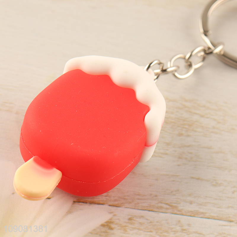 Most popular cute cartoon silicone popsicle pendant keychain for sale