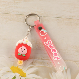 Most popular cute cartoon silicone popsicle pendant keychain for sale