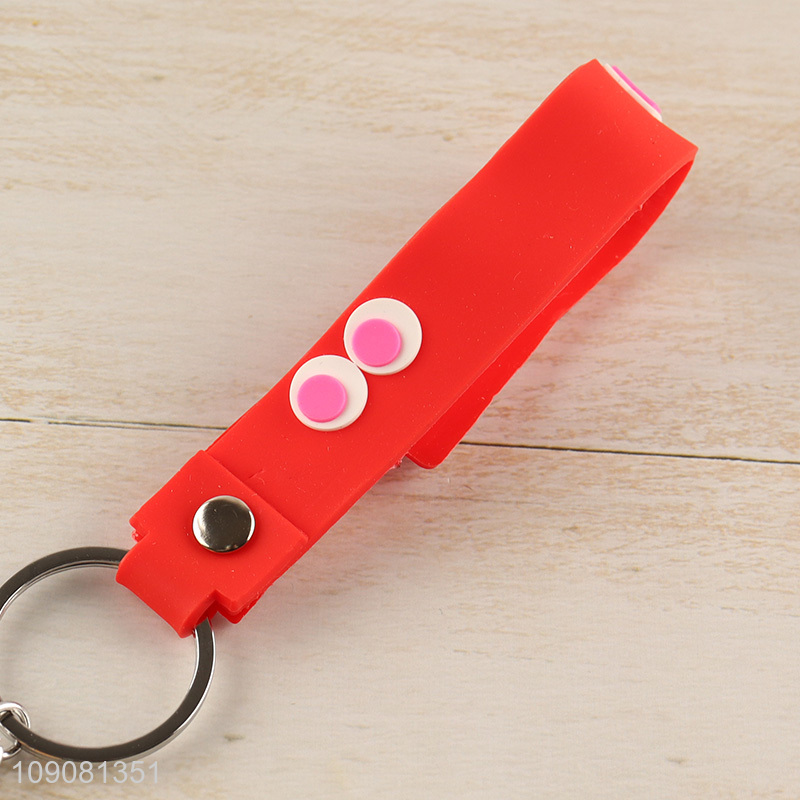 Best selling silicone french fries shape silicone pendant portable keychain wholesale