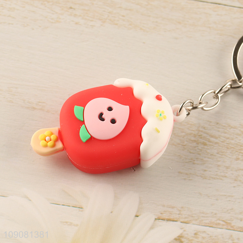 Most popular cute cartoon silicone popsicle pendant keychain for sale