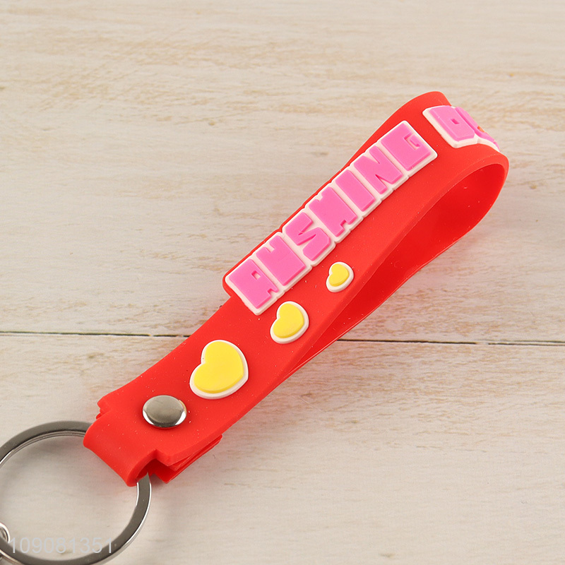 Best selling silicone french fries shape silicone pendant portable keychain wholesale