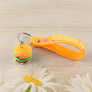 Factory wholesale cartoon hamburger shape pendant portable keychain